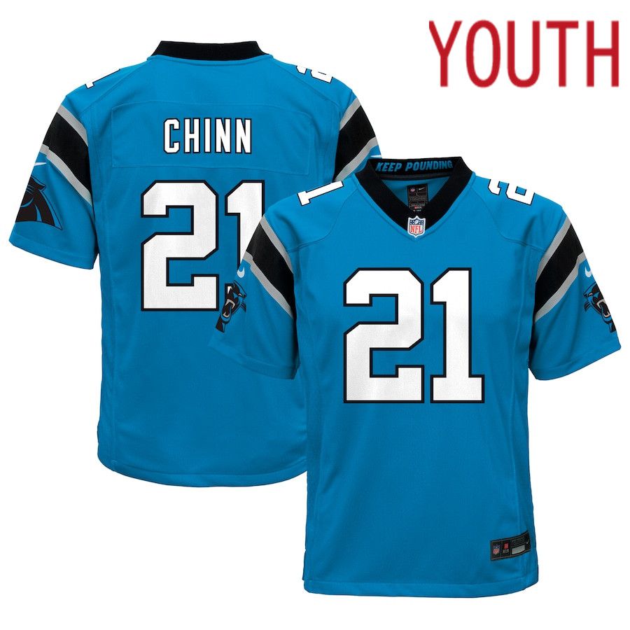 Youth Carolina Panthers 21 Jeremy Chinn Nike Blue Game NFL Jersey